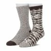 Cuddl Duds Socks For Men 2-Pack Patterned & Solid Ultra Soft and Cozy Crew Socks -Mens Winter Outdoor Clothing Shop 5048704 Java