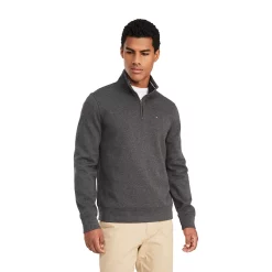 Men's Tommy Hilfiger Logo Quarter-Zip Top -Mens Winter Outdoor Clothing Shop 5090444 Charcoal