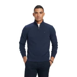 Men's Tommy Hilfiger Logo Quarter-Zip Top -Mens Winter Outdoor Clothing Shop 5090444 Desert Sky