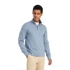 Men's Tommy Hilfiger Logo Quarter-Zip Top -Mens Winter Outdoor Clothing Shop 5090444 New Blue Heather
