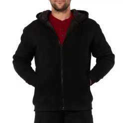 Men's Smith's Workwear Hooded Sherpa-Lined Thermal Jacket -Mens Winter Outdoor Clothing Shop 5156339 Black