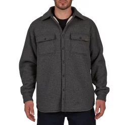 Men's Smith's Workwear Sherpa-Lined Heather Thermal Shirt Jacket -Mens Winter Outdoor Clothing Shop 5156347 Heather Charcoal
