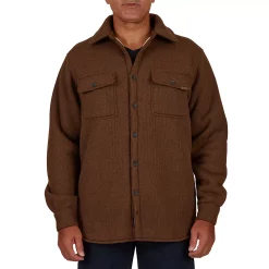 Men's Smith's Workwear Sherpa-Lined Heather Thermal Shirt Jacket -Mens Winter Outdoor Clothing Shop 5156347 Heather Hazelnut