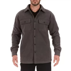 Men's Smith's Workwear Sherpa-Lined Fleece Shirt Jacket -Mens Winter Outdoor Clothing Shop 5156349 Dark Grey
