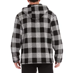 Men's Smith's Workwear Buffalo Plaid Sweater Fleece Hooded Jacket -Mens Winter Outdoor Clothing Shop 5156714 ALT