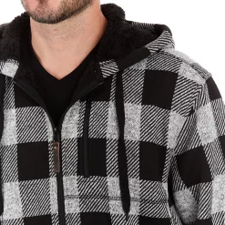 Men's Smith's Workwear Buffalo Plaid Sweater Fleece Hooded Jacket -Mens Winter Outdoor Clothing Shop 5156714 ALT3