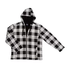 Men's Smith's Workwear Buffalo Plaid Sweater Fleece Hooded Jacket -Mens Winter Outdoor Clothing Shop 5156714 ALT4