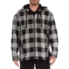 Men's Smith's Workwear Buffalo Plaid Sweater Fleece Hooded Jacket -Mens Winter Outdoor Clothing Shop 5156714 Heather Grey Black