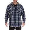 Men's Smith's Workwear Sherpa-Lined Hooded Flannel Shirt Jacket -Mens Winter Outdoor Clothing Shop 5156716 Steel Blue