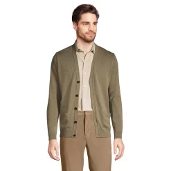 Men's Lands' End Classic-Fit Supima Cotton Cardigan Sweater