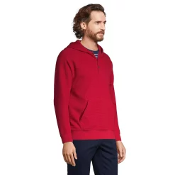 Men's Lands' End Waffle Henley Hoodie -Mens Winter Outdoor Clothing Shop 5238631 ALT2