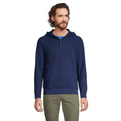 Men's Lands' End Waffle Henley Hoodie