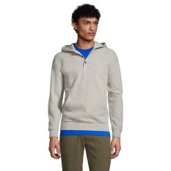 Men's Lands' End Waffle Henley Hoodie -Mens Winter Outdoor Clothing Shop 5238631 Gray Heather