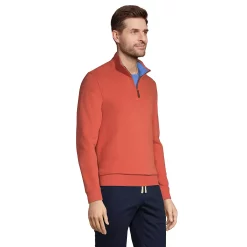 Big & Tall Lands' End Bedford Regular-Fit Rib Quarter-Zip Sweater -Mens Winter Outdoor Clothing Shop 5244746 ALT2