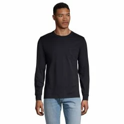 Big & Tall Lands' End Super-T Pocket Tee -Mens Winter Outdoor Clothing Shop 5245126 Black