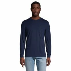 Big & Tall Lands' End Super-T Pocket Tee -Mens Winter Outdoor Clothing Shop 5245126 Radiant Navy