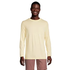 Big & Tall Lands' End Classic-Fit Supima Tee -Mens Winter Outdoor Clothing Shop 5247867 Golden Candle Light