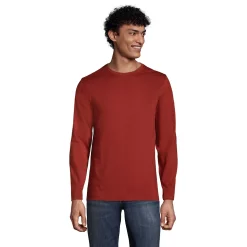 Big & Tall Lands' End Classic-Fit Supima Tee -Mens Winter Outdoor Clothing Shop 5247867 Rust Red