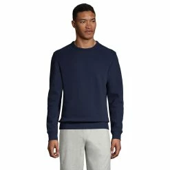 Big & Tall Lands' End Serious Sweats Crewneck Sweatshirt -Mens Winter Outdoor Clothing Shop 5247868 Radiant Navy