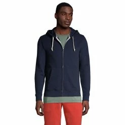 Big & Tall Lands' End Serious Sweats Full-Zip Hoodie -Mens Winter Outdoor Clothing Shop 5247869 Radiant Navy