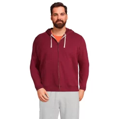 Big & Tall Lands' End Serious Sweats Full-Zip Hoodie -Mens Winter Outdoor Clothing Shop 5247869 Rich Burgundy