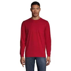 Big & Tall Lands' End Super-T Pocket Tee -Mens Winter Outdoor Clothing Shop 5247872 Rich Red