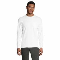 Big & Tall Lands' End Super-T Pocket Tee -Mens Winter Outdoor Clothing Shop 5247872 White