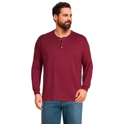 Big & Tall Lands' End Super-T Classic-Fit Henley -Mens Winter Outdoor Clothing Shop 5247875 Rich Burgundy