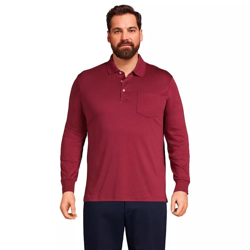 Big & Tall Lands' End Super Soft Classic-Fit Supima Pocket Polo 7 Big & Tall Lands' End Super Soft Classic-Fit Supima Pocket Polo - Image 5