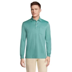 Big & Tall Lands' End Super Soft Classic-Fit Supima Pocket Polo 12 Big & Tall Lands' End Super Soft Classic-Fit Supima Pocket Polo -Mens Winter Outdoor Clothing Shop 5247877 Teal Shadow