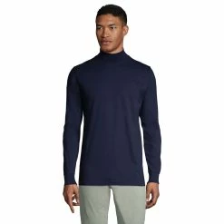 Big & Tall Lands' End Super-T Classic-Fit Mock Turtleneck -Mens Winter Outdoor Clothing Shop 5247879 Radiant Navy