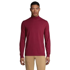 Big & Tall Lands' End Super-T Classic-Fit Mock Turtleneck -Mens Winter Outdoor Clothing Shop 5247879 Rich Burgundy
