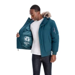 Men's London Fog Short Snorkel Hooded Bomber Jacket -Mens Winter Outdoor Clothing Shop 5301225 ALT2