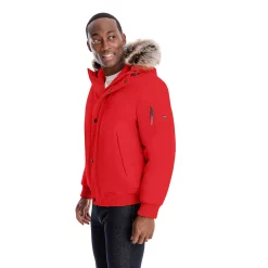 Men's London Fog Short Snorkel Hooded Bomber Jacket -Mens Winter Outdoor Clothing Shop 5301225 Red