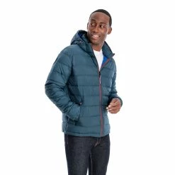 Men's London Fog Hooded Puffer Jacket -Mens Winter Outdoor Clothing Shop 5301226 Green