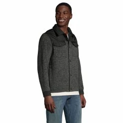 Big & Tall Lands' End Sweater Fleece Shirt Jacket 11 Big & Tall Lands' End Sweater Fleece Shirt Jacket -Mens Winter Outdoor Clothing Shop 5340884 ALT2