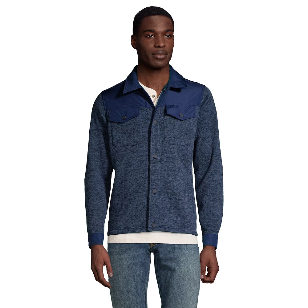 Big & Tall Lands' End Sweater Fleece Shirt Jacket 4 Big & Tall Lands' End Sweater Fleece Shirt Jacket - Image 2