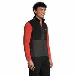 Big & Tall Lands' End Colorblock Grid Fleece Vest -Mens Winter Outdoor Clothing Shop 5340915 ALT2