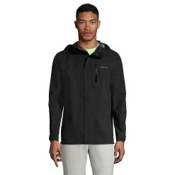 Big & Tall Lands' End Packable 2.5 Layer Waterproof Stretch Shell Hooded Rain Jacket