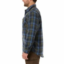 Men's Smith's Workwear Regular-Fit Plaid Two-Pocket Flannel Button-Down Shirt 19 Men's Smith's Workwear Regular-Fit Plaid Two-Pocket Flannel Button-Down Shirt -Mens Winter Outdoor Clothing Shop 5496892 ALT2