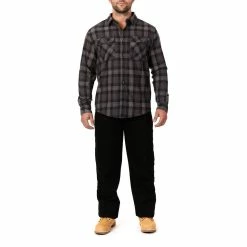 Men's Smith's Workwear Regular-Fit Plaid Two-Pocket Flannel Button-Down Shirt 23 Men's Smith's Workwear Regular-Fit Plaid Two-Pocket Flannel Button-Down Shirt -Mens Winter Outdoor Clothing Shop 5496892 ALT6