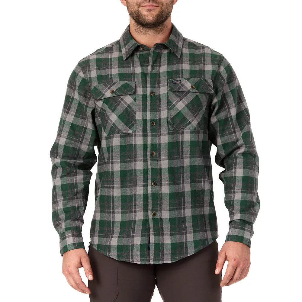 Men's Smith's Workwear Regular-Fit Plaid Two-Pocket Flannel Button-Down Shirt 5 Men's Smith's Workwear Regular-Fit Plaid Two-Pocket Flannel Button-Down Shirt - Image 3