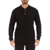 Men's Smith's Workwear Regular-Fit Sherpa Bonded Thermal Henley Pullover -Mens Winter Outdoor Clothing Shop 5496893 Black