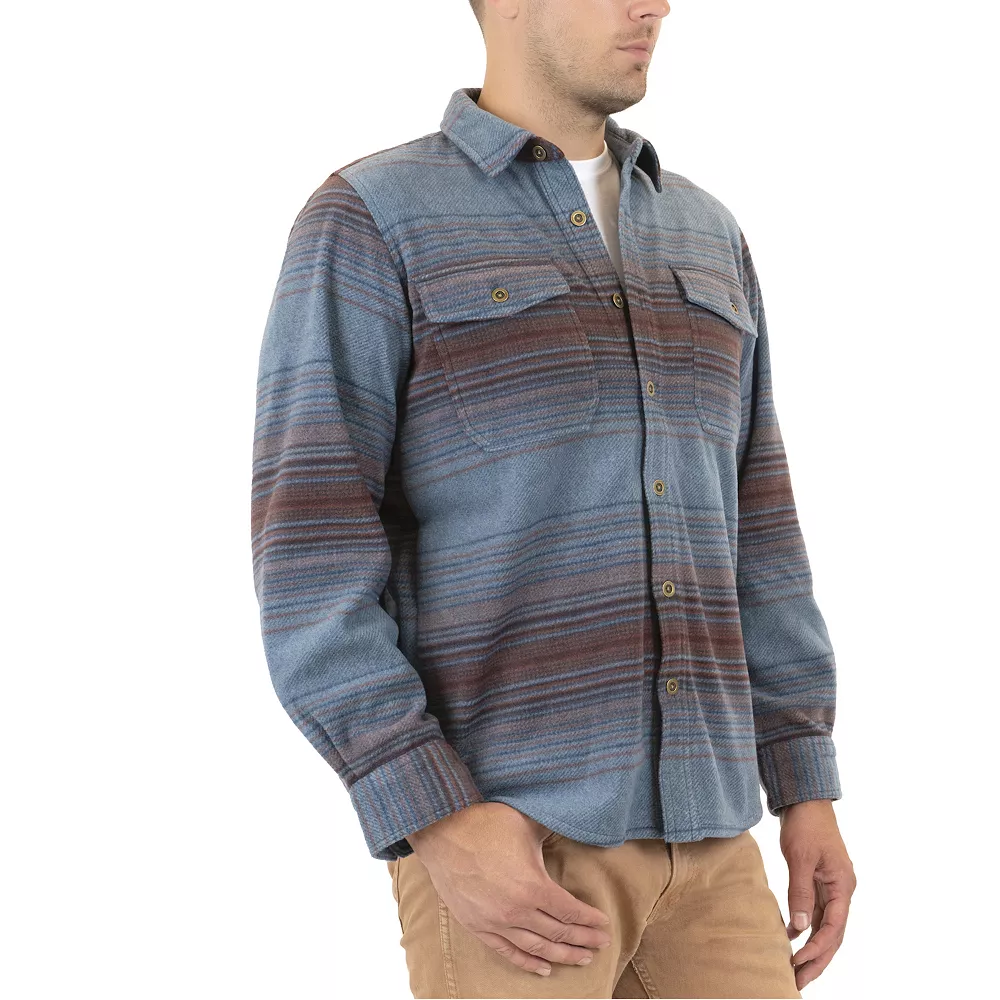 Men's Mountain and Isles Baja Stripe Regular-Fit Super-Soft Polar Fleece Button-Down Shirt 6 Men's Mountain and Isles Baja Stripe Regular-Fit Super-Soft Polar Fleece Button-Down Shirt - Image 4