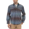 Men's Mountain and Isles Baja Stripe Regular-Fit Super-Soft Polar Fleece Button-Down Shirt -Mens Winter Outdoor Clothing Shop 5502667 Navy Multi Stripe
