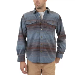 Men's Mountain and Isles Baja Stripe Regular-Fit Super-Soft Polar Fleece Button-Down Shirt