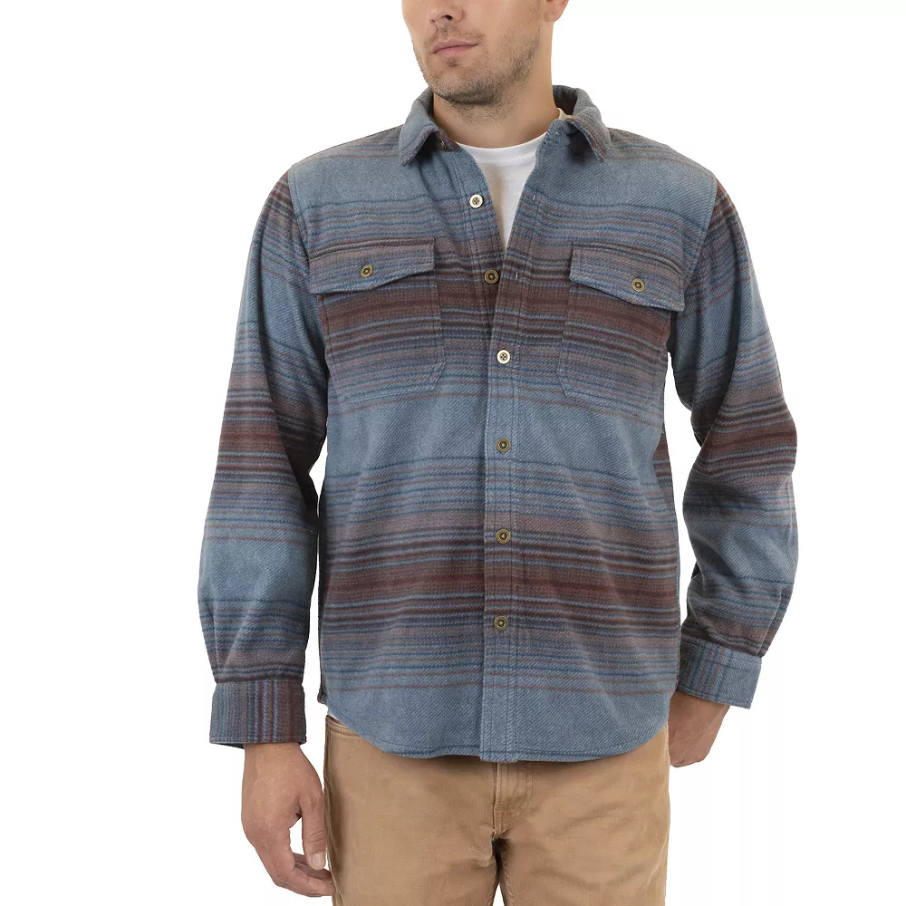 Men's Mountain and Isles Baja Stripe Regular-Fit Super-Soft Polar Fleece Button-Down Shirt 3 Men's Mountain and Isles Baja Stripe Regular-Fit Super-Soft Polar Fleece Button-Down Shirt