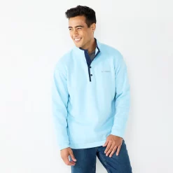 Men's Columbia Hart Mountain™ Half Snap Shirt -Mens Winter Outdoor Clothing Shop 5549594 Sky Blue