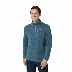 Men's Eddie Bauer Radiator Quarter Zip Pullover -Mens Winter Outdoor Clothing Shop 5568115 Chambray