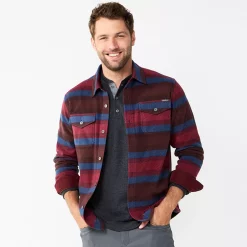 Men's Eddie Bauer Chutes Microfleece Shacket -Mens Winter Outdoor Clothing Shop 5568118 Soft Indigo